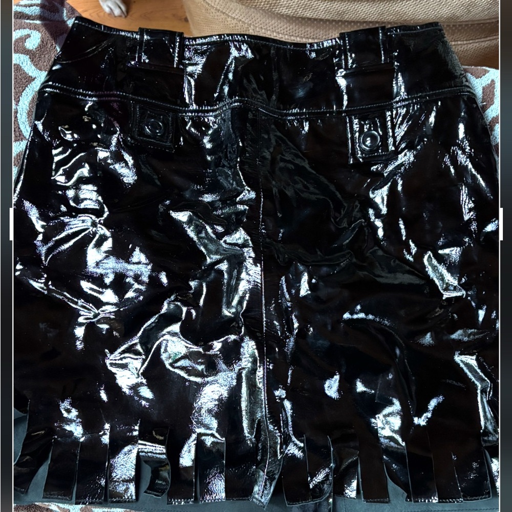 Shiny Black patent leather Skirt